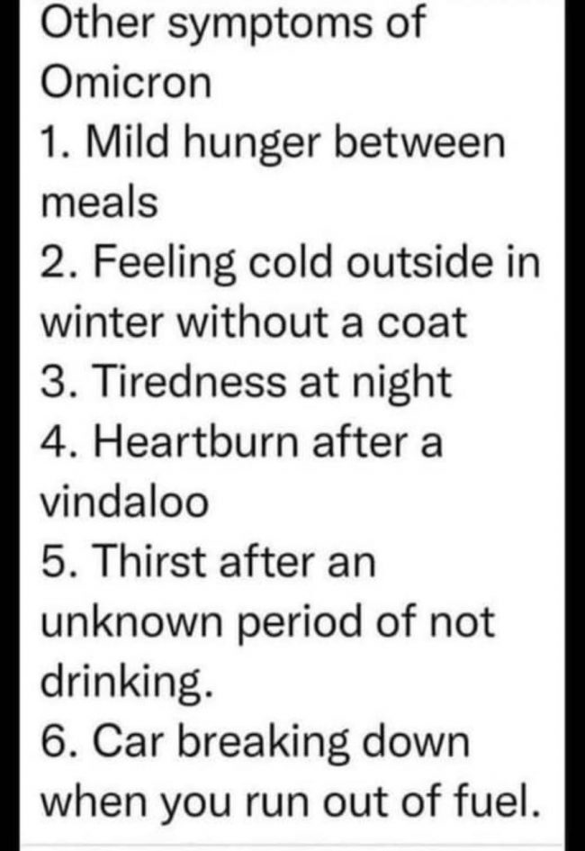 omicron symptoms meme