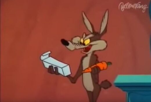 wile e coyote iron magnet carrot