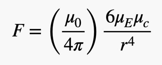 calculate the approximate force between two magnetic dipoles