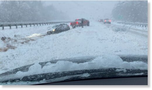 The Virginia State Police have respondied to 82 traffic crashes across Virginia as of 8 AM. This photo shows Route 29 at Route 15 in Culpeper County.