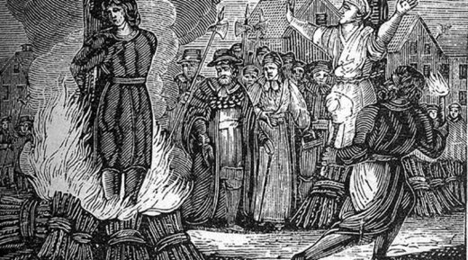 witch burning wood cut