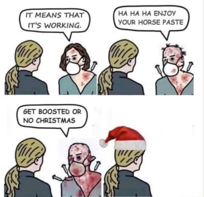 Click to enlarge covid boosters cartoon political zombie