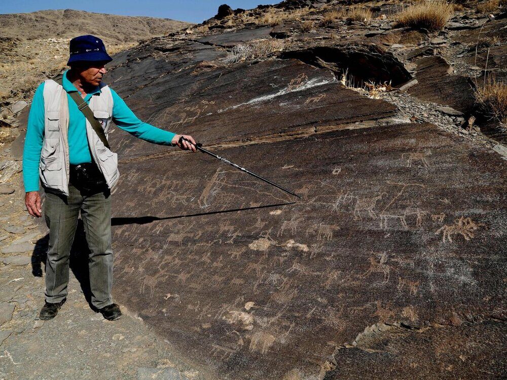ancient rock-carved petroglyphs