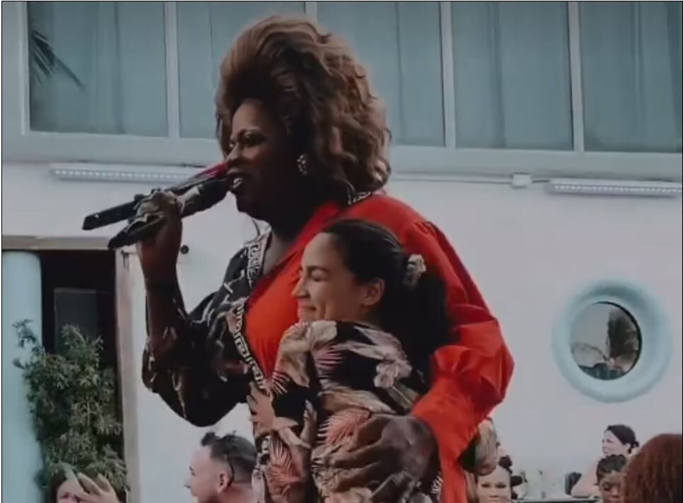 Click to enlarge ocasio cortez drag queen party miami no mask