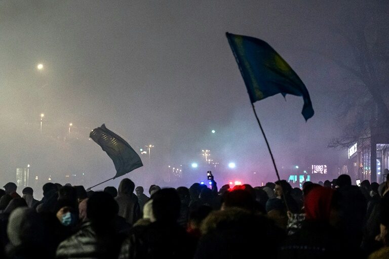 Protesters Almaty, Kazakhstan