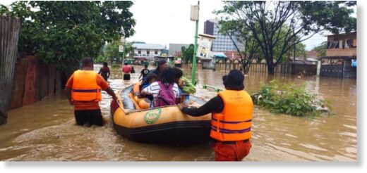 Flood evacuations in Jayapura City, Papua Province, Indonesia, January 2022.