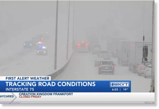 Kentucky police warned drivers that the conditions would remain icy and treacherous into Jan. 7, 2022.