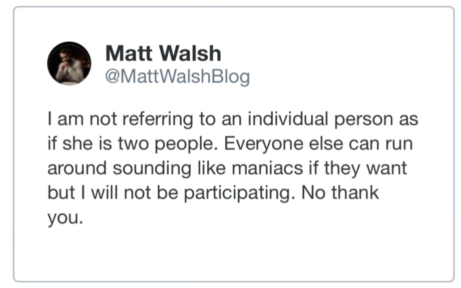 Click to enlarge matt walsh twitter suspension transgenderism