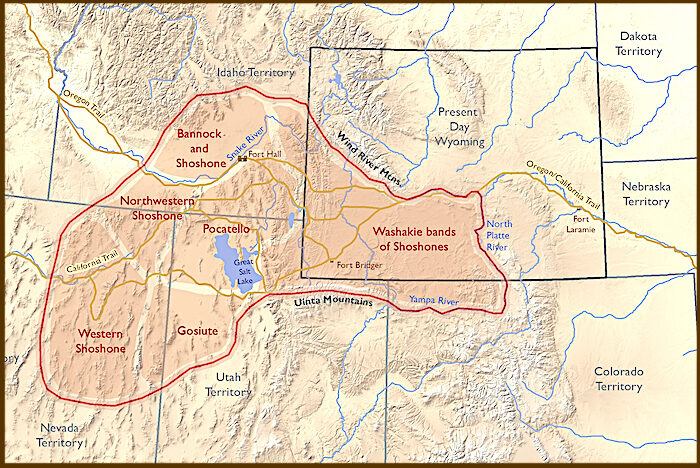 Click to enlarge Shoshone lands map