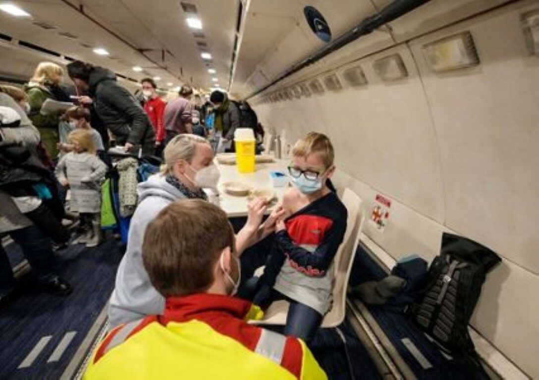 Click to enlarge german vaccination center inside airplane