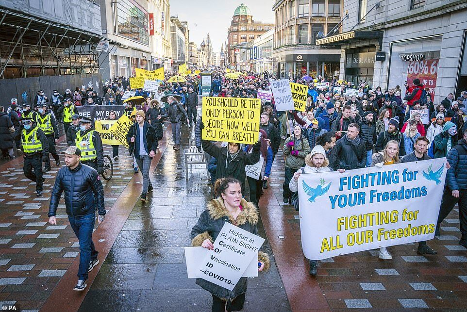 anti lockdown glasgow prottes