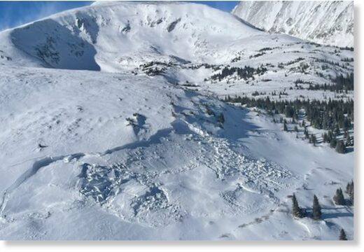 An avalanche that killed two people and a dog on Jan. 8, 2021, in Summit County near Hoosier Pass.