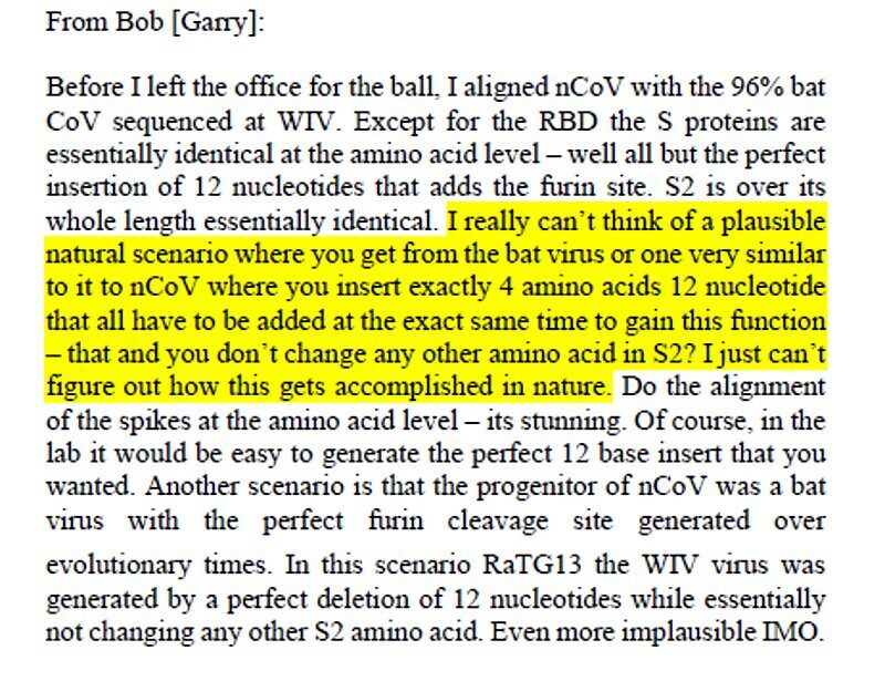 Click to enlarge email fauci bob garry covid wuhan coverup