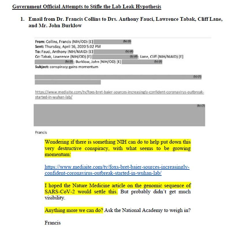 Click to enlarge fouci collins smear coverup wuhan covid virus engineered