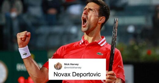 Novak Djokovic twitter mock