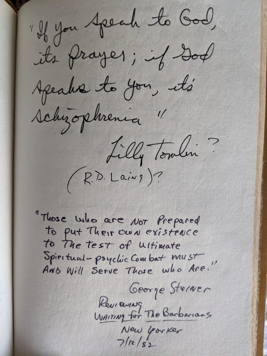 A page from Casey’s journal