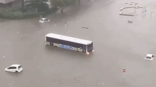 Montevideo in Uruguay under water following unprecedented heavy rains, a month's worth of rain in 2 hours