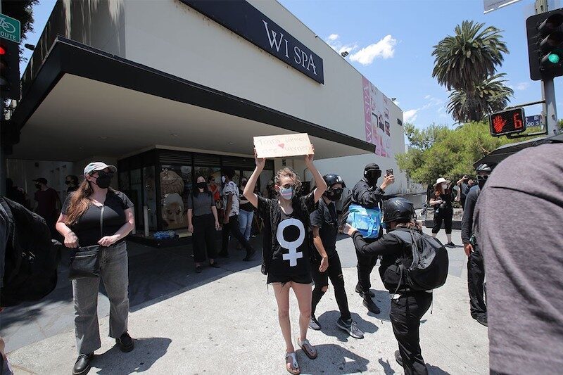 which led to a “trans rights” protest