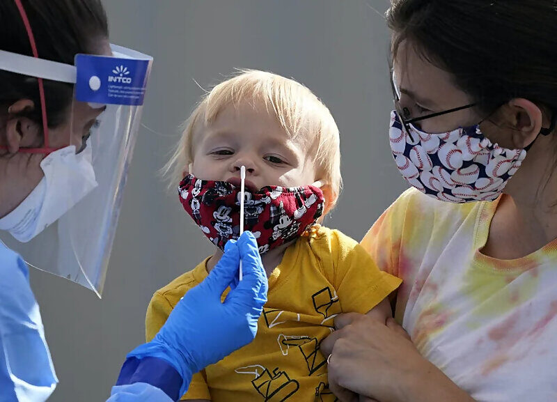 covid test swab child children