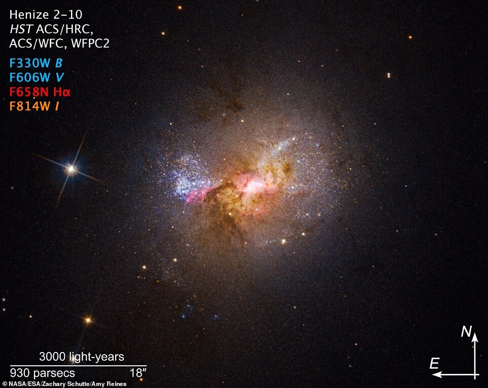 galaxy heniz 2-10 black hole new star formation