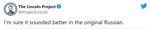 The Lincoln Project Twitter carlson russia