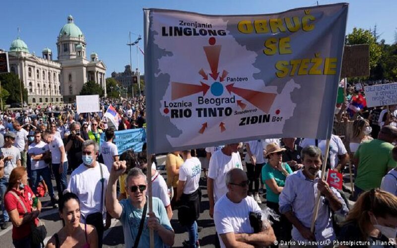 Click to enlarge rio tinto protests serbia