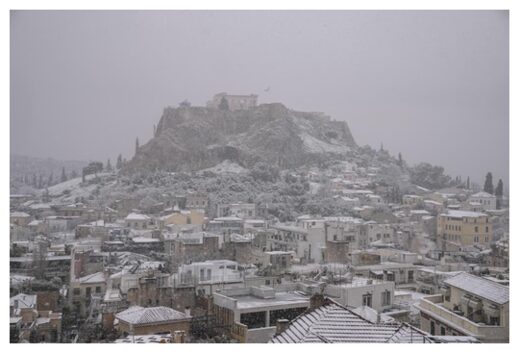 Click to enlarge Athens in Snow