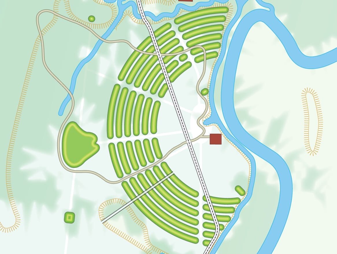 Click to enlarge Site plan of Poverty Point