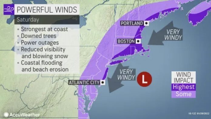 Click to enlarge wind warnings bomb cyclone Jan 2022