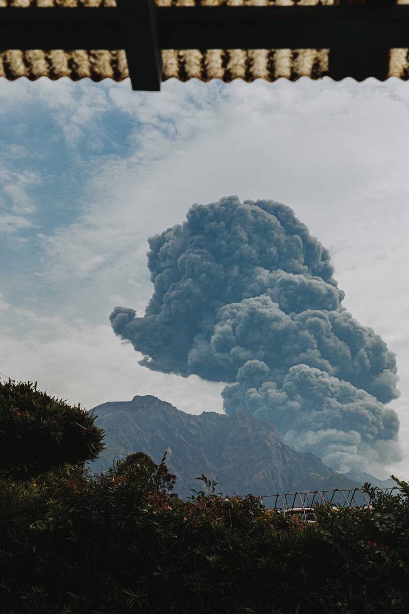 Sakurajima volcano erupts in Japan.