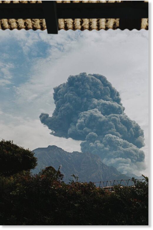Sakurajima volcano erupts in Japan.
