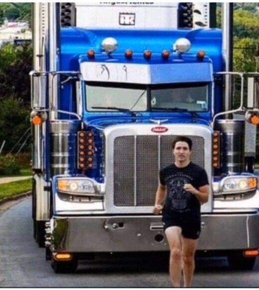trudeau running truck