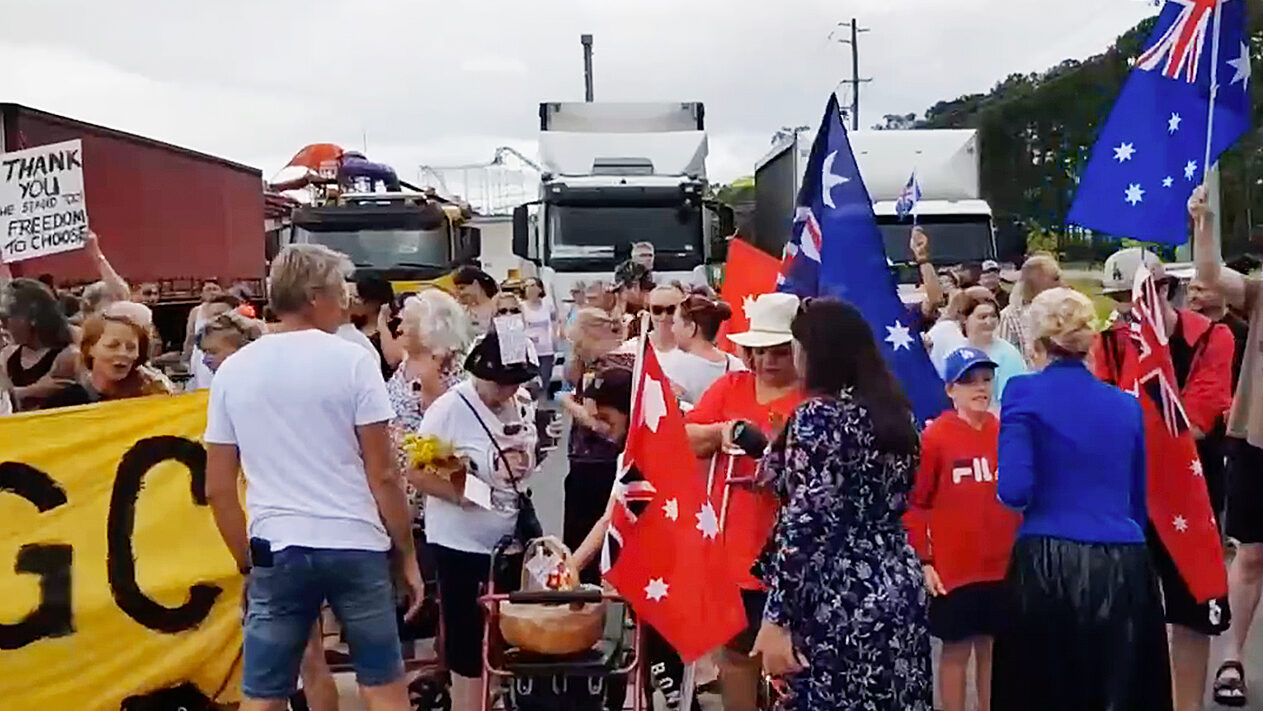 australia truck convoy mandate protest