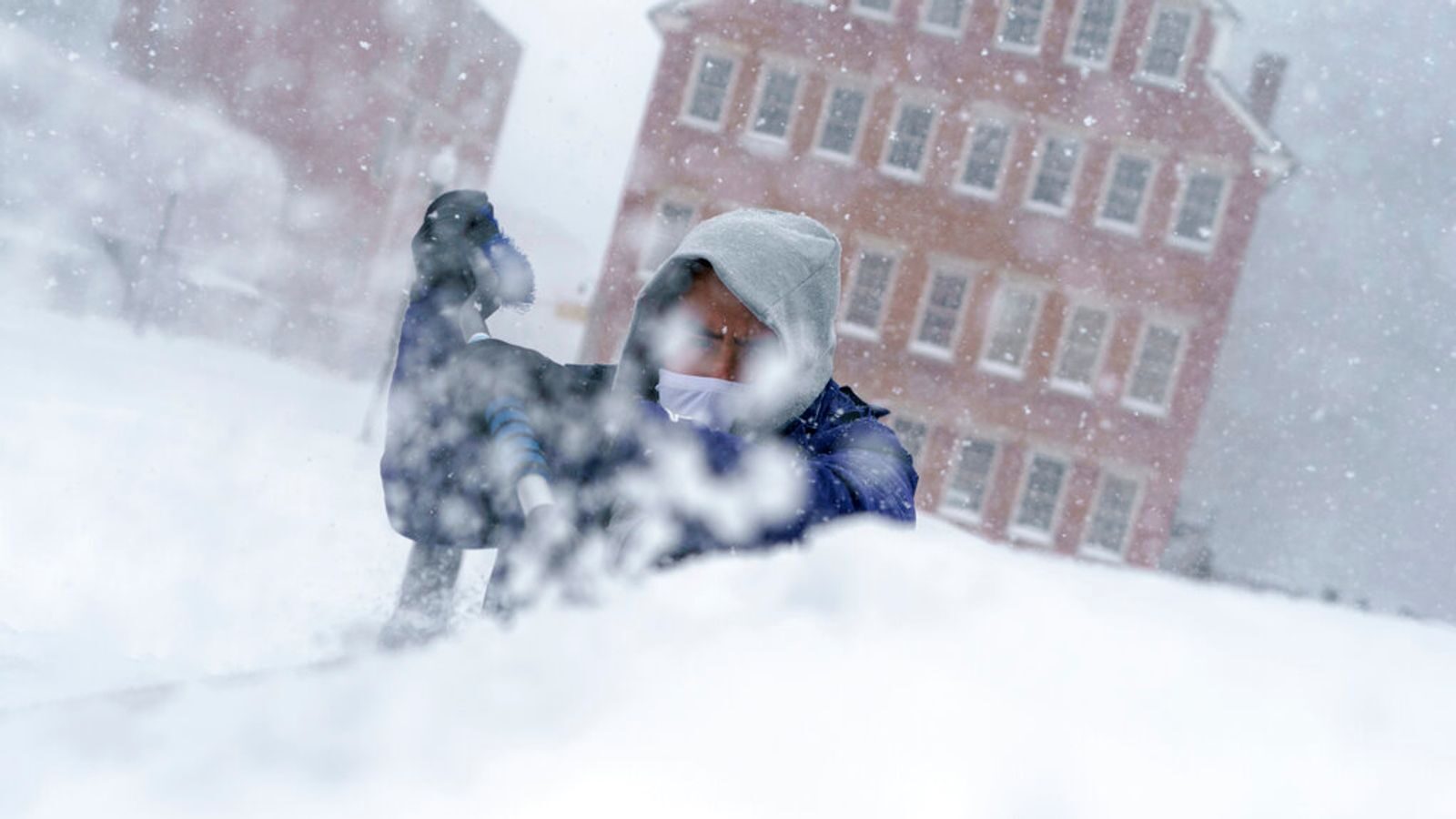 Snow fell in Massachusetts - with Boston expecting record snowfall.