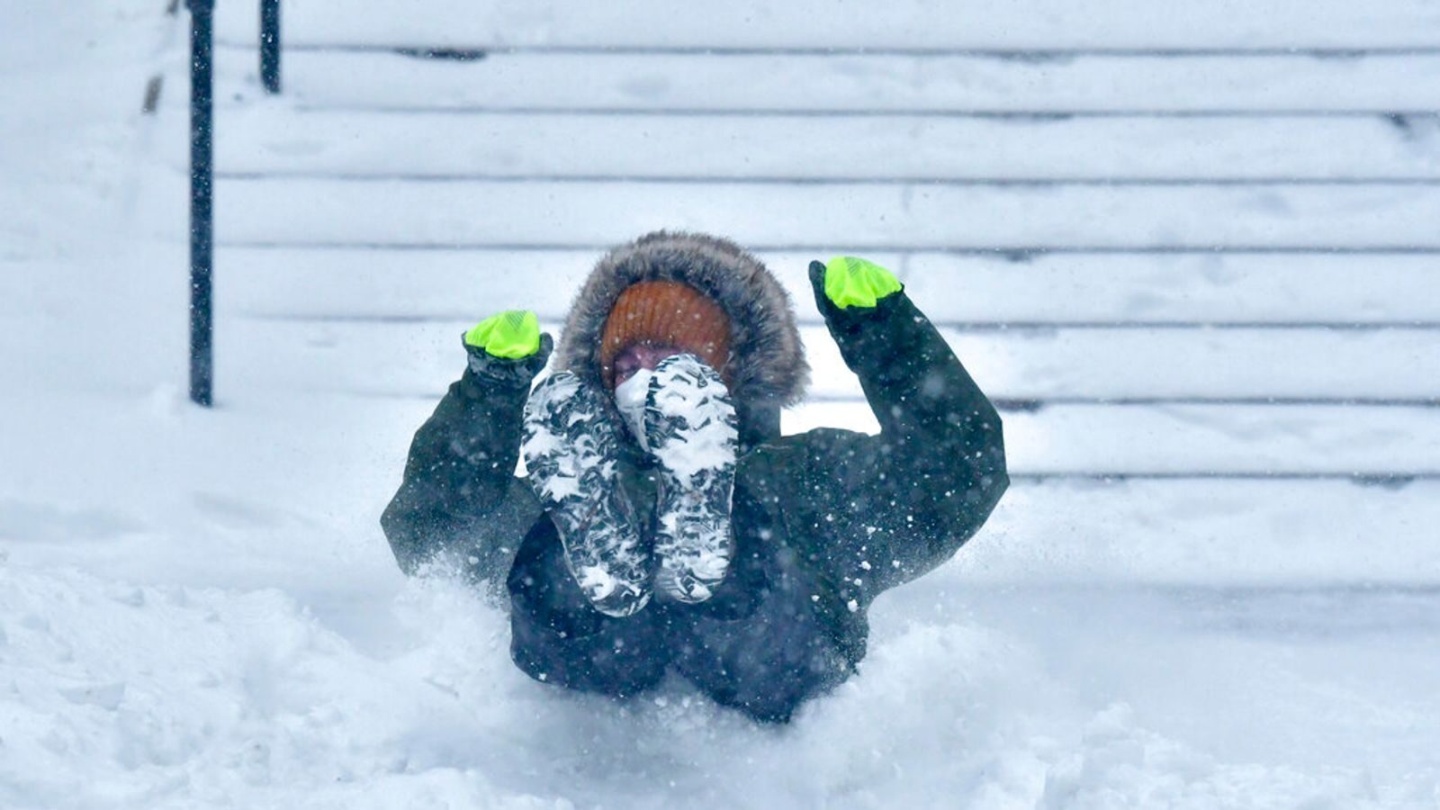 Students at Harvard taking advantage of the snow.