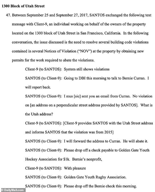 Click to enlarge text messages pelosi son bribery san francisco