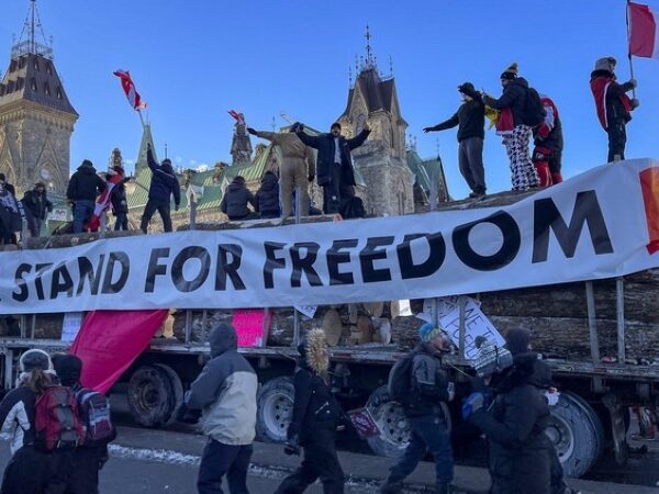 Protesters in downtown Ottawa