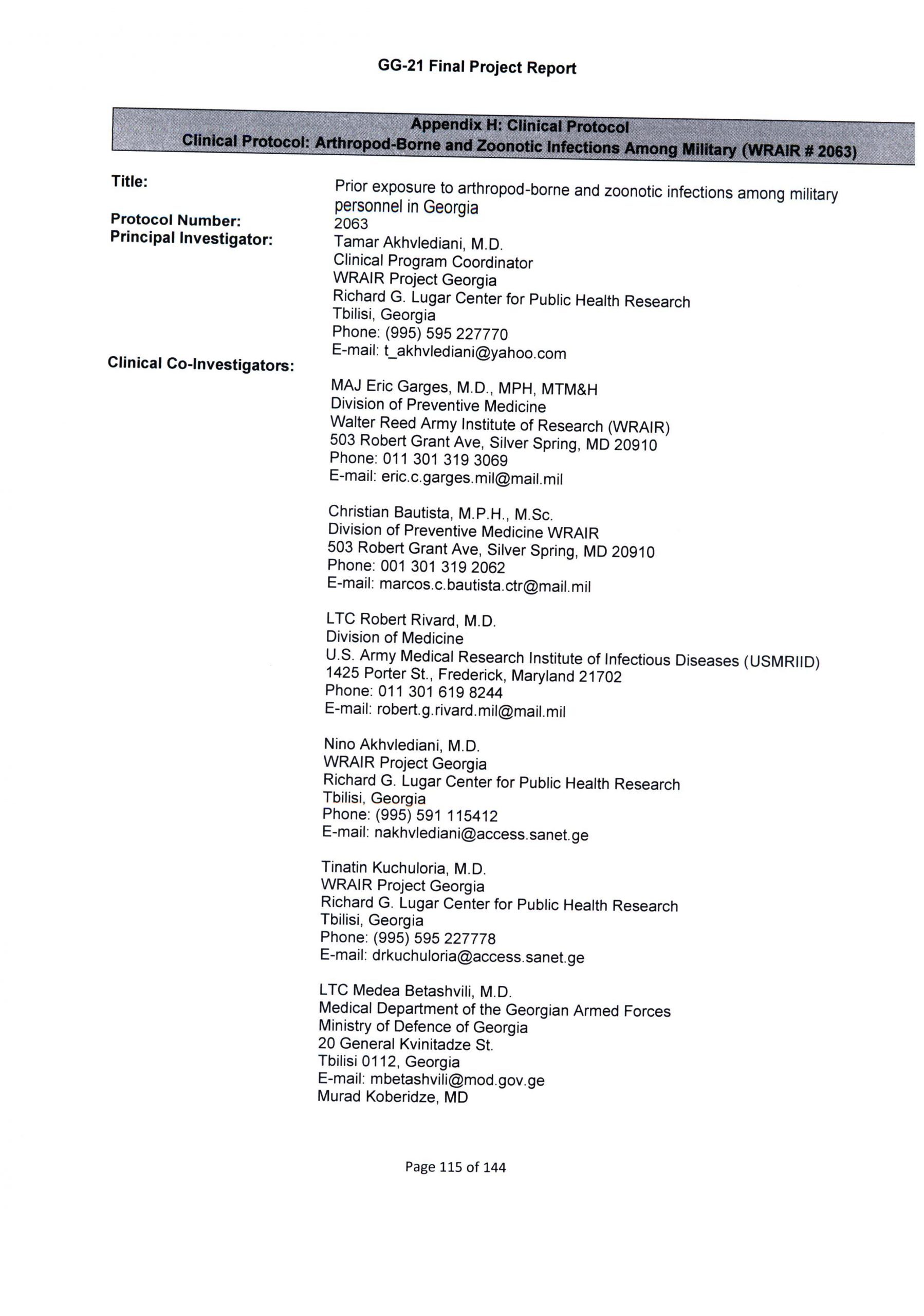 clinical protocol