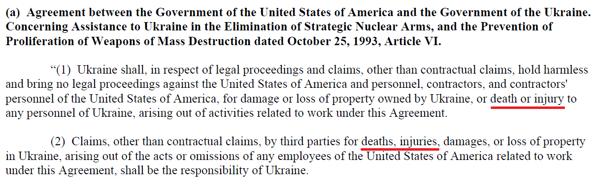 US personnel are indemnified2