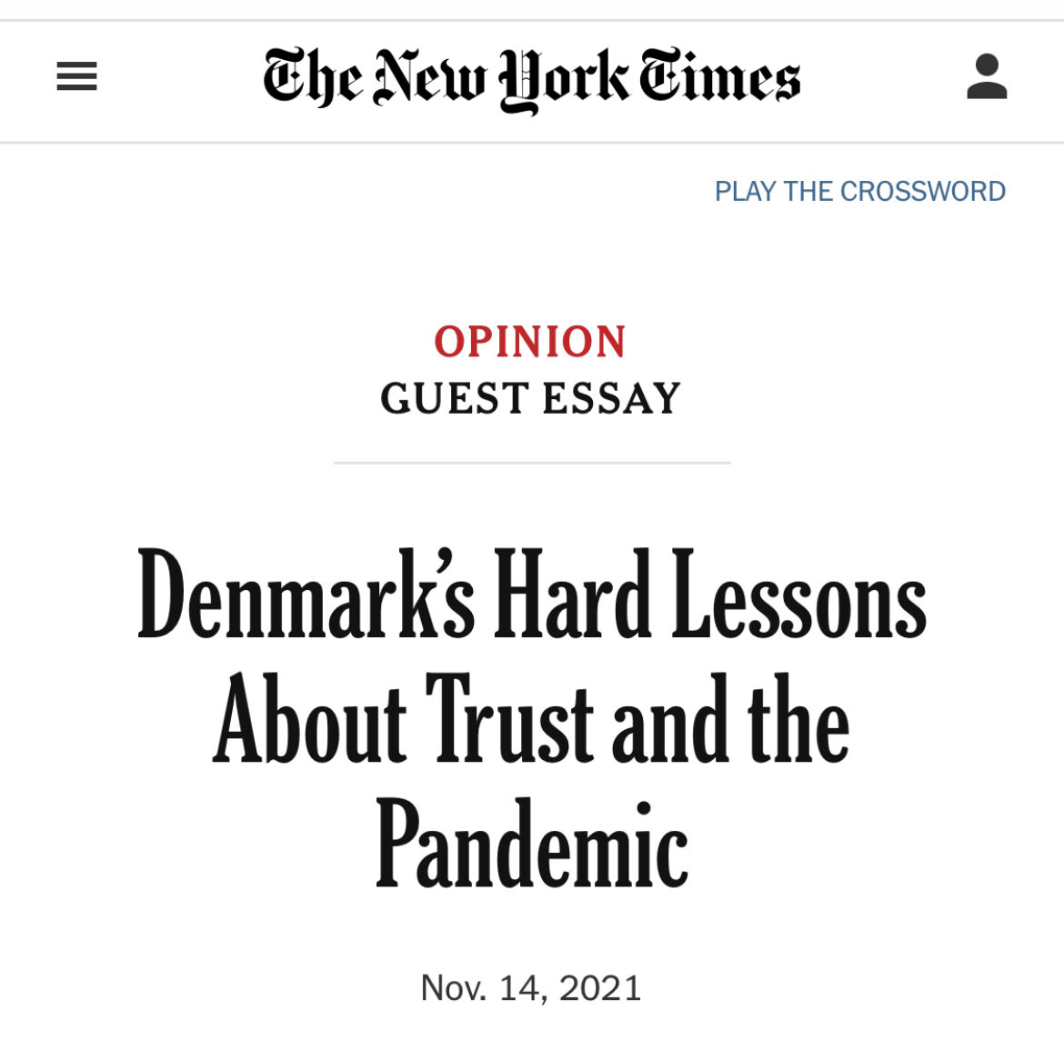 The New York Times Page - Denmark