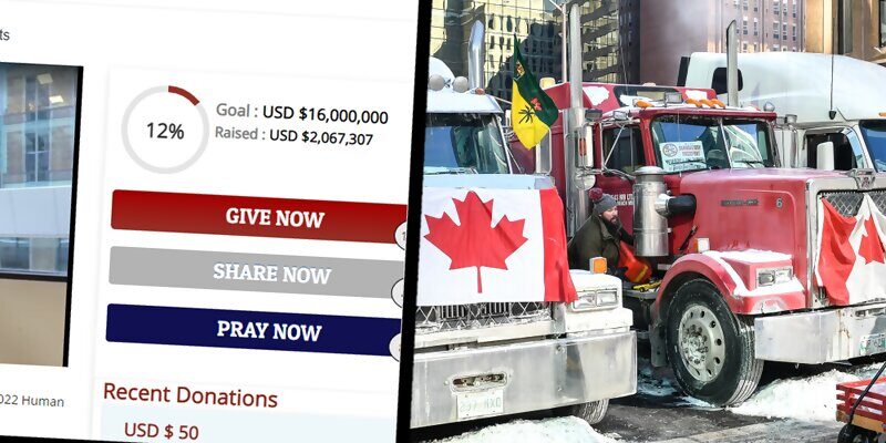 givesendgo freedom convoy truckers fundraising