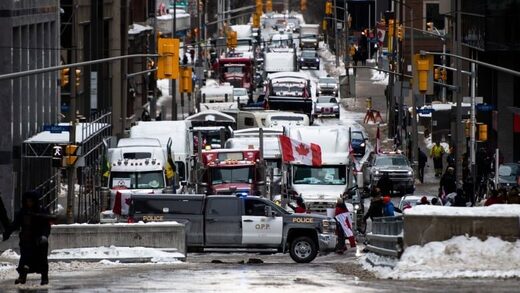 Click to enlarge trucks ottawa convoy mandate protest