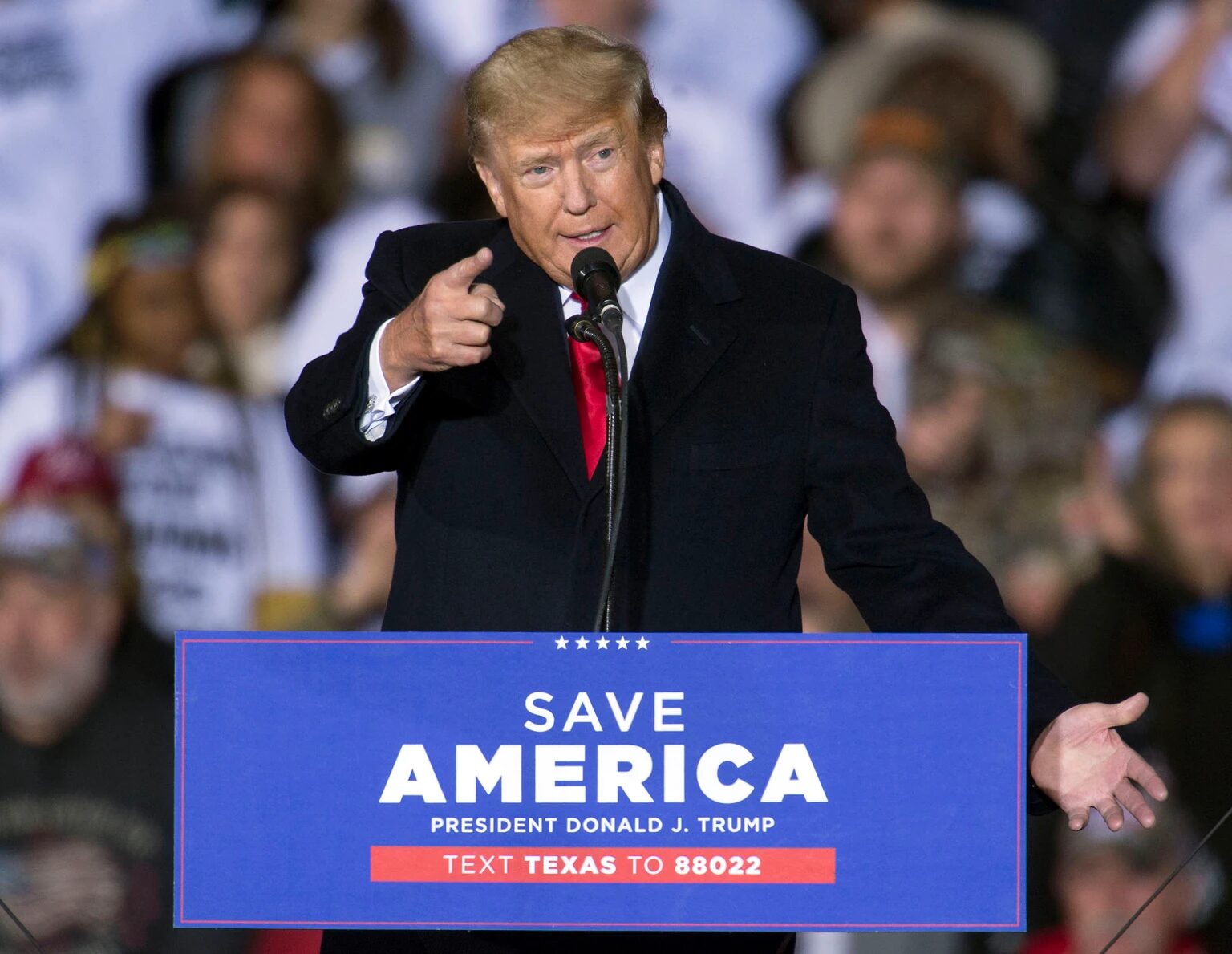 trump save america pointing