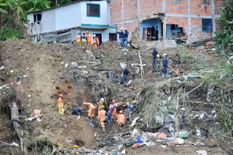 Mudslide in Risaralda Colombia February 2022.