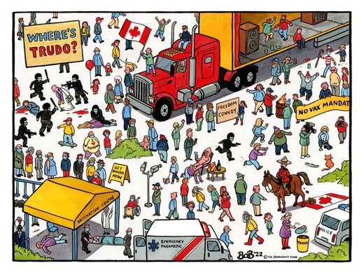 trudeau canada truckers wally cartoon