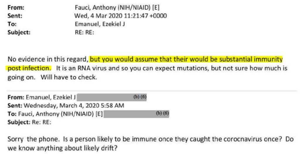 Click to enlarge email fauci natural immunity