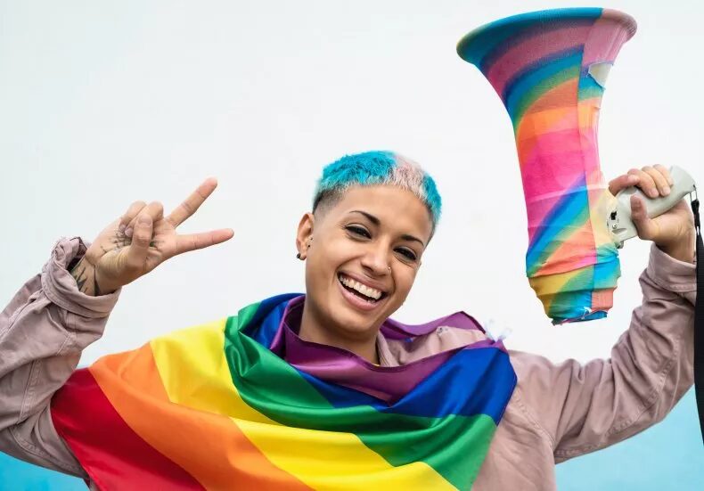 rainbow lgbtq person