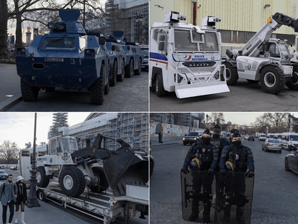 Click to enlarge paris freedom convoy police armored trucks