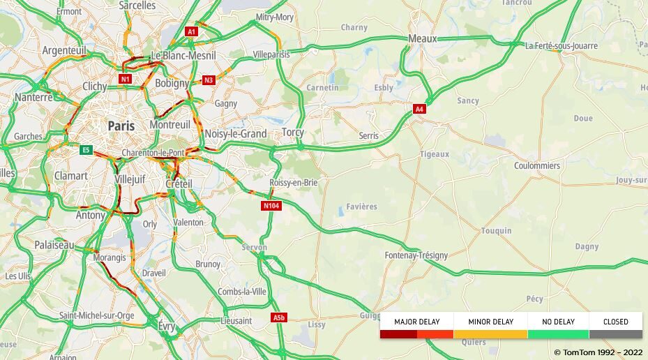 Click to enlarge paris blocked roads freedom convoy