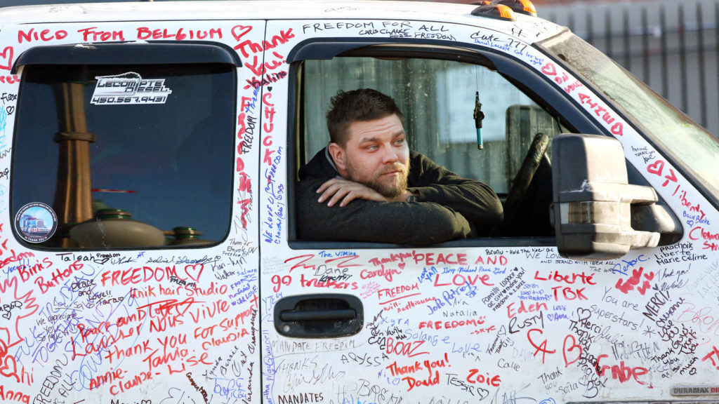 Click to enlarge freedom convoy ottawa truck graffitti